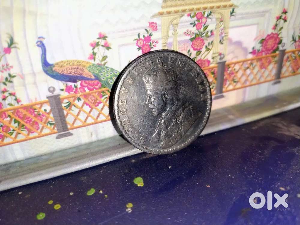 “1917 British India One Rupee Silver Coin – Original (King George V)”