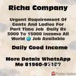 Urgent Requirement Of Gents And Ladies