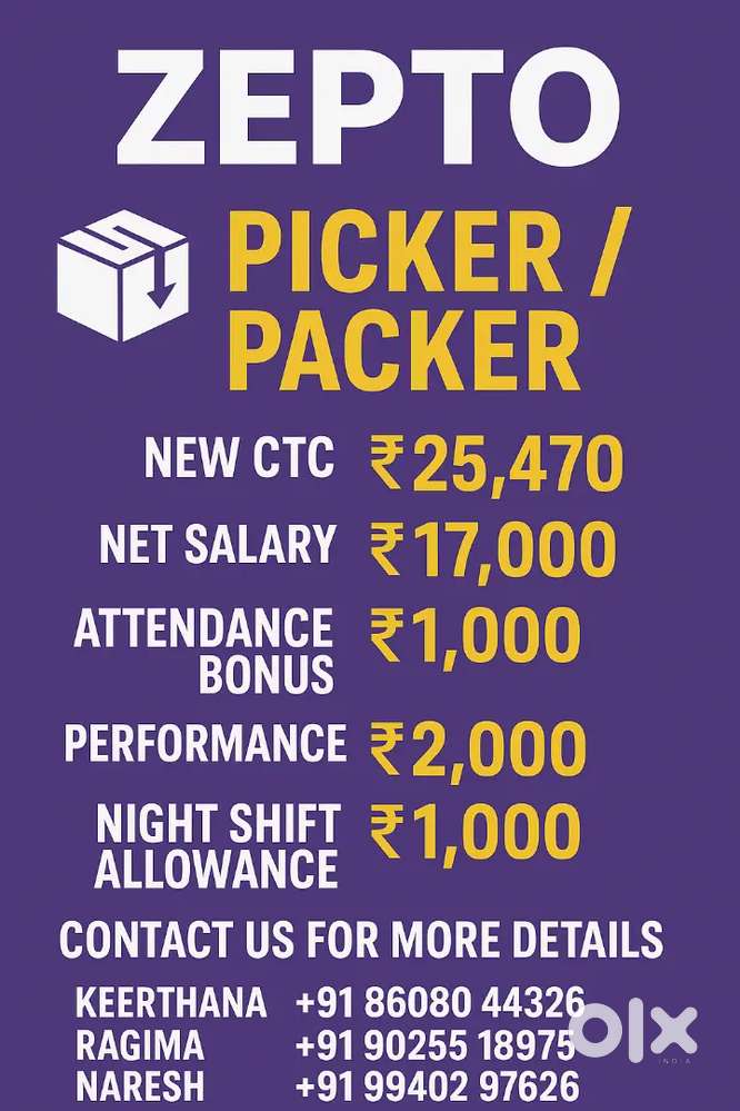 Need immediate joiners for mogappair zepto