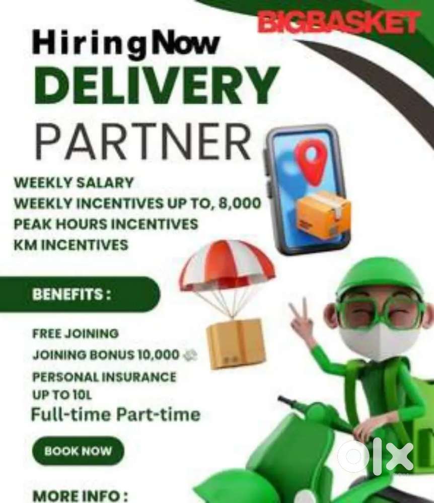 We are Hiring delivery Executive boys Fulltime Part time job