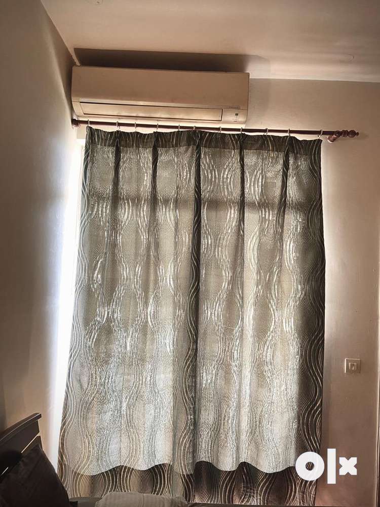Full length silk curtains with thick lining