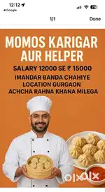 Fast  food karigar or helper