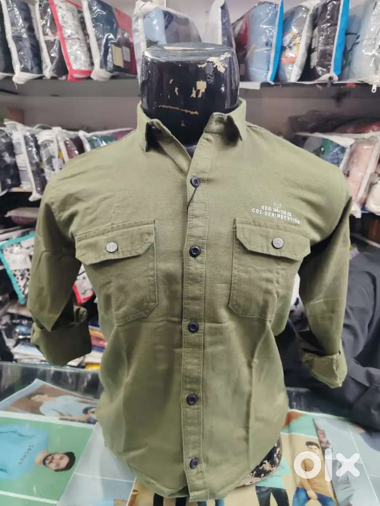 Mens double pocket shirt Twill cotton