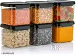 Airtight Plastic Unbreakable Square Containers (pack of 6) and