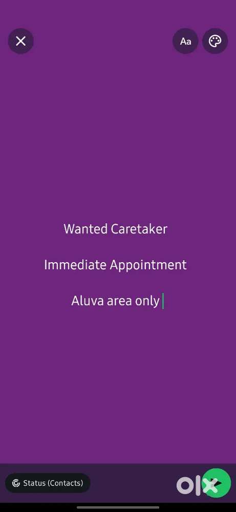 Wanted CareTaker for a reputed flat in Aluva