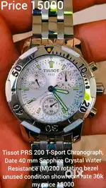 Tissot PRS 200 T-Sport Chronograph, Date 40 mm Sapphire Crystal Water