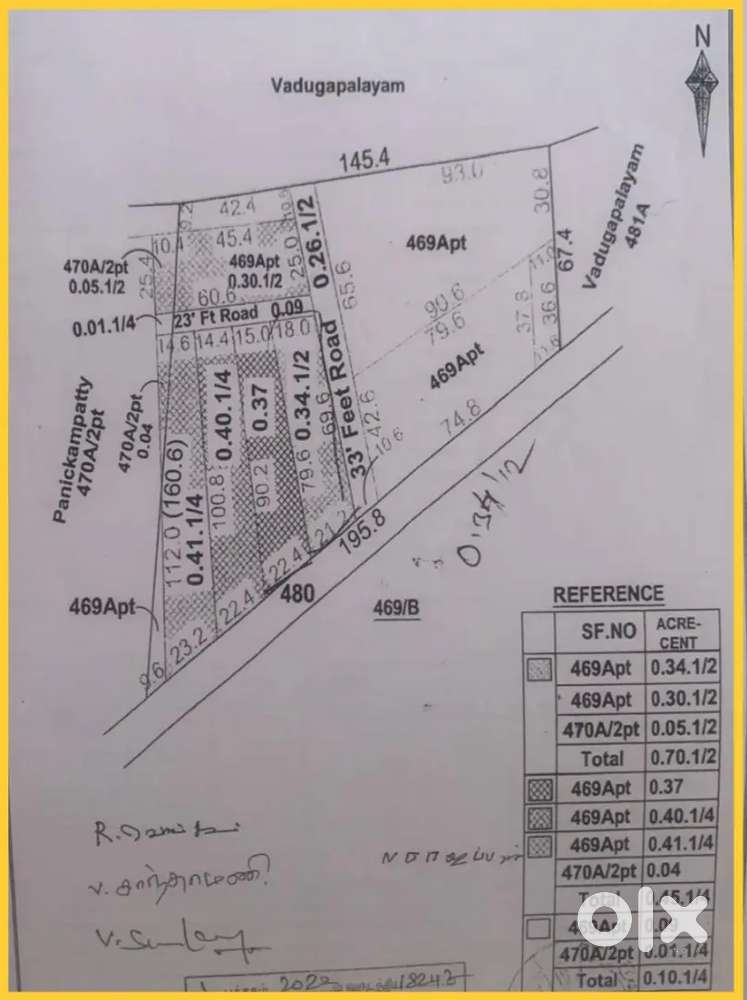 34.50 Cent  immediate sale venkitapuram palladam pollachi main road