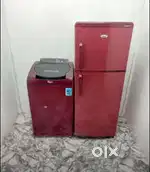 Combination with meroon fridge an meroon Top load washing machine