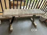 Flat Bench with Rubber Dumbells Set