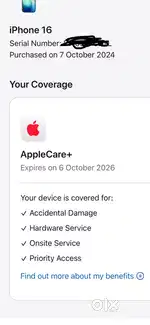 16 128 + apple careplus ( insurance of apple Rs 15000)