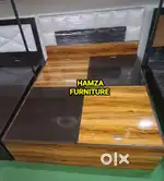 HAMZA FURNITURE NEW DESIGNER STYLISH LOOK QUEEN SIZE PARTICLE WOOD BED