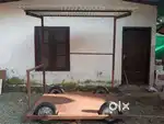 Heavy duty metal cart with roof with four wheel  food truck