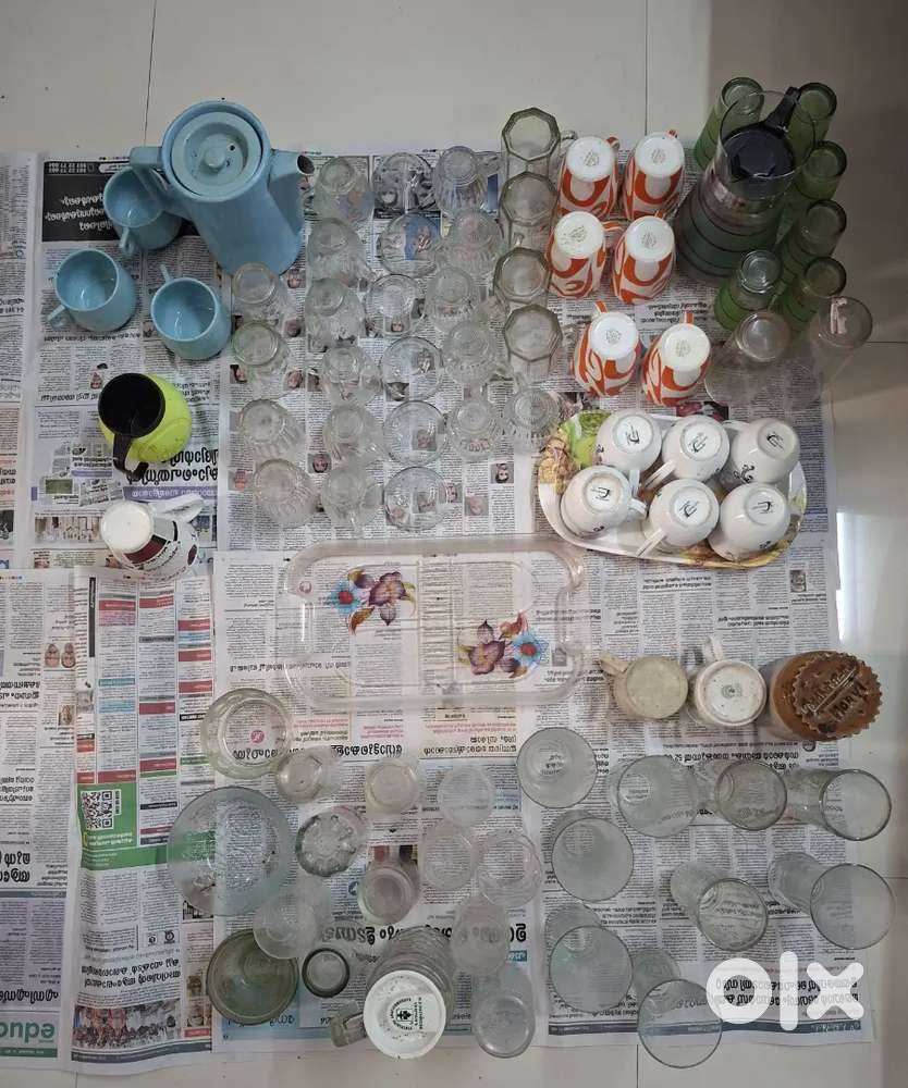 Glass sets used and unused