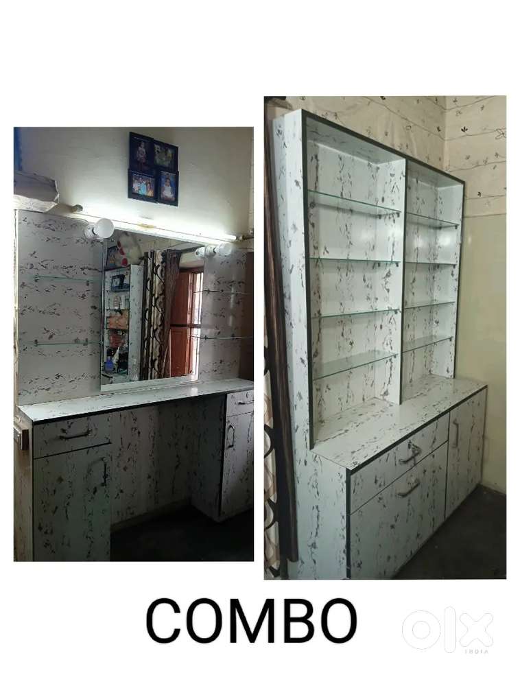 Display + storage cabinet & dressing/mirror station