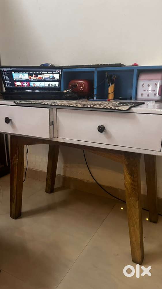 Solid Wooden Study/Work Table with Storage Drawers