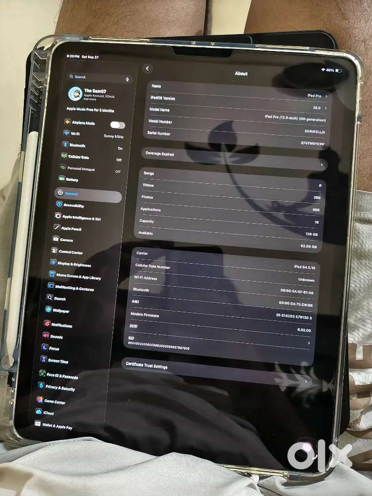 Ipad pro 5th Gen 12'9 inch wifi+ cellular