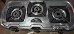 3-burner steel stove