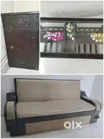 Wooden Sofa cum bed and centre table available for sale