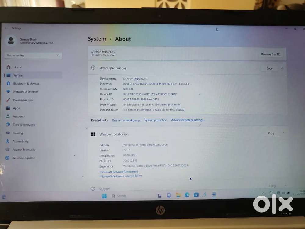Hp laptop 15q , 8gb ram, nvidia geforce mx graphics card,
