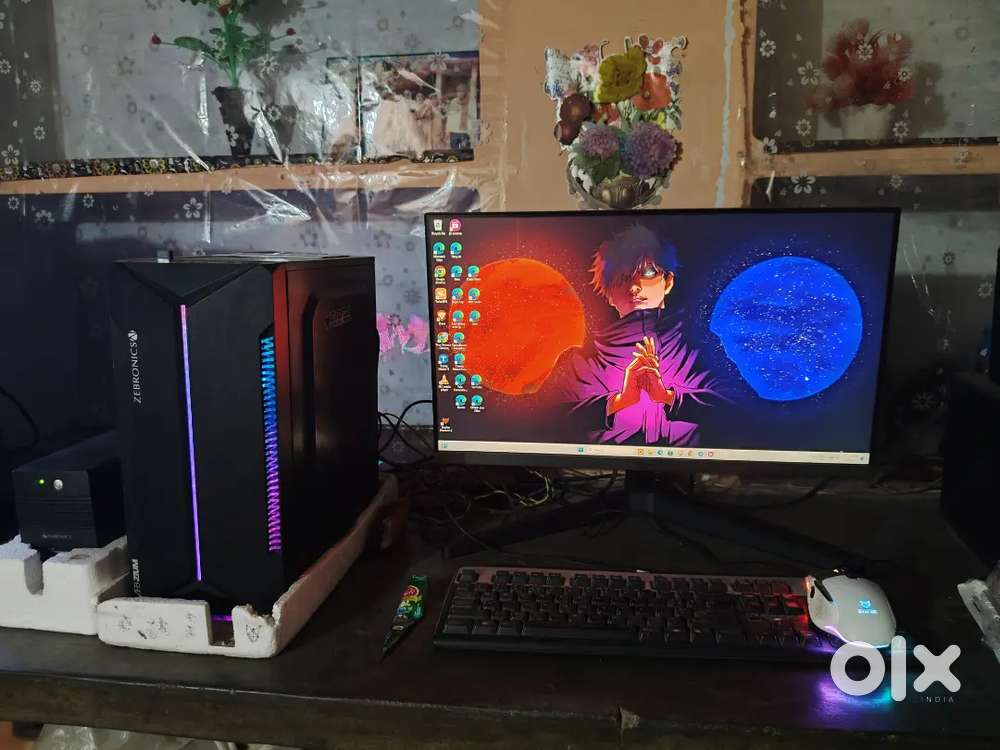 Personal computer 24 inch monitor, gaming cpu, gaming mouses and UPS