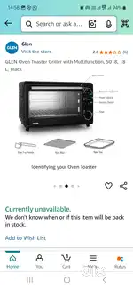 Glen 18-Litre OTG 5018 Oven toaster grill OTG(Black)
