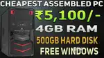 Cpu windows 10 .4 GB Ram 500 GB hard disk