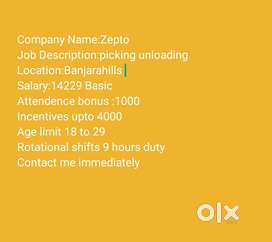 Wanted male  (picker&loader)Banjarahills Hyd
