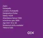 Need male (picker&loader)Kukatpally