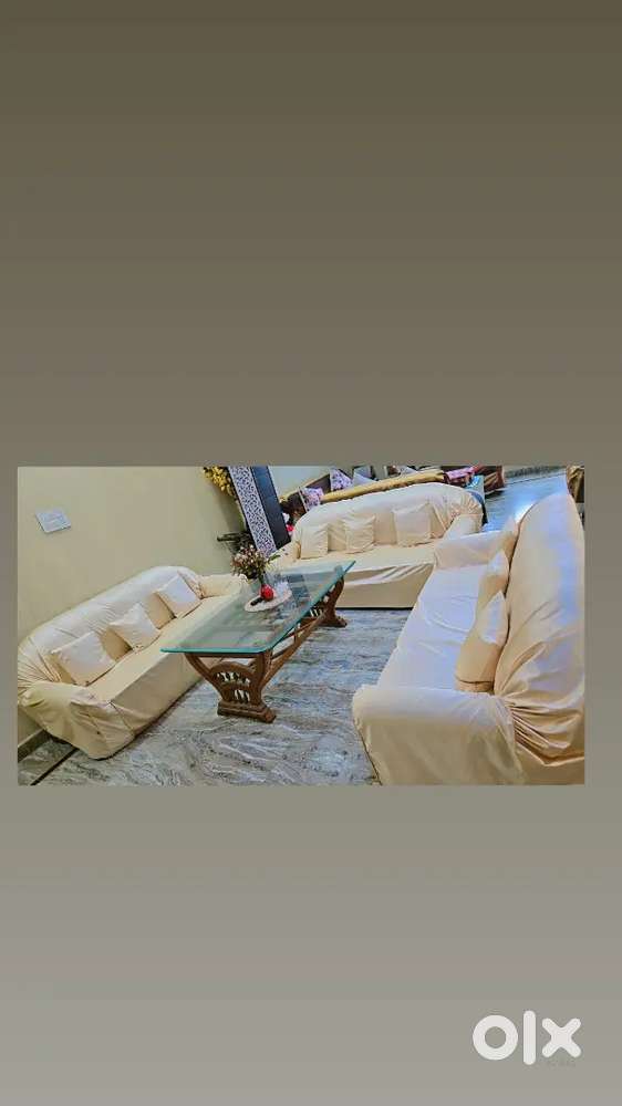 3 sofa set 1 glass table