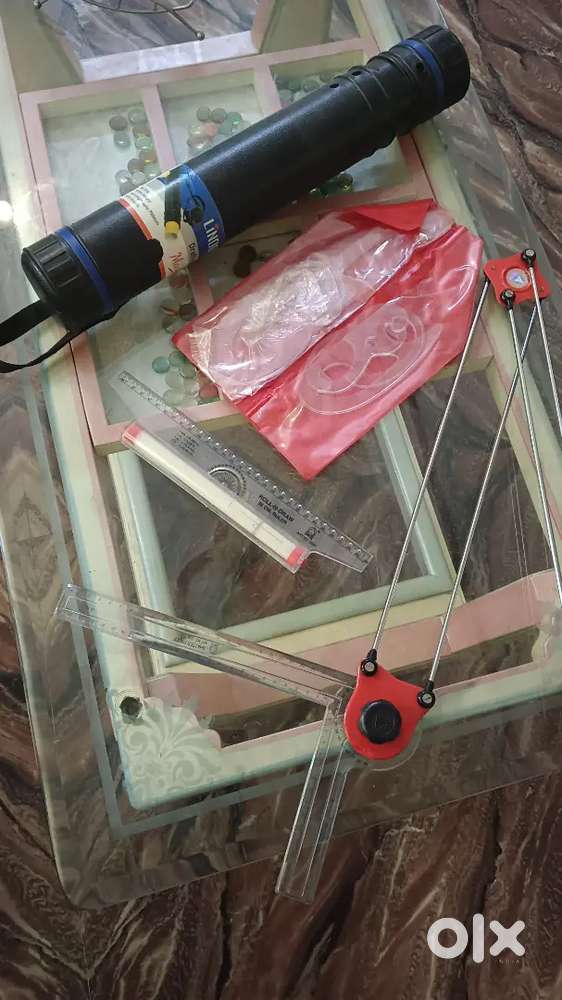 Engineering Mini drafter, scales , drafting tube