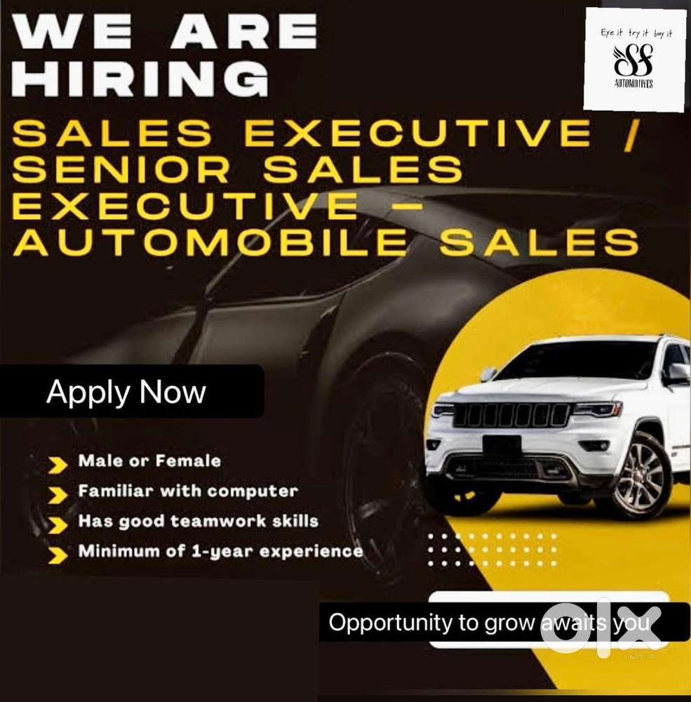 Sales person required for used car sales