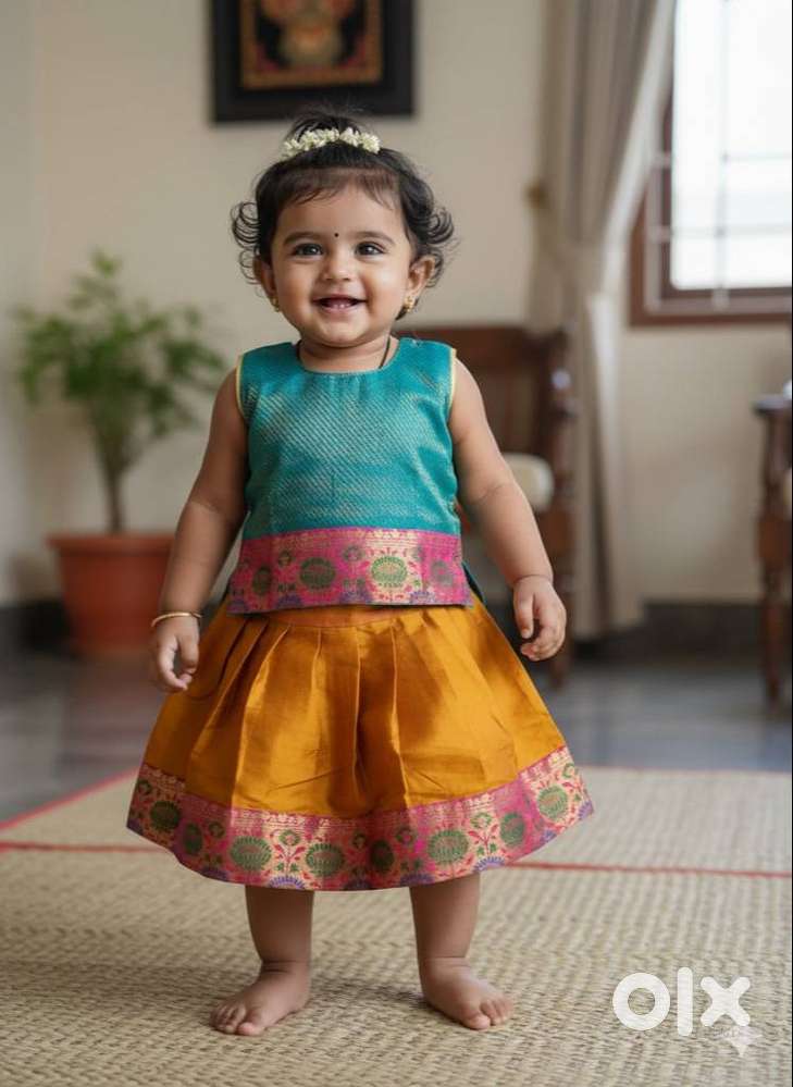 TRENDY  TRADITIONAL LANGA BLOUSE /PAVADA CHATTAI  3 Month to 24 Month
