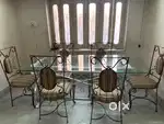 Glass Dining table with 6 chairs