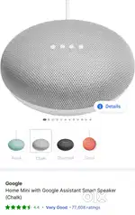 Google home mini with google assistant smart speaker