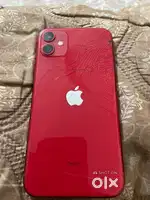 Iphone 11 red colour display and back panel crack..