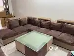 7 seater L shape sofa with table