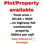 Plot on highway for sell
