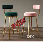 New golden polish full Hight bar stool cafe chair restaurant furniture