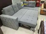 New design hydraulic l shape sofa cum bed with storgae