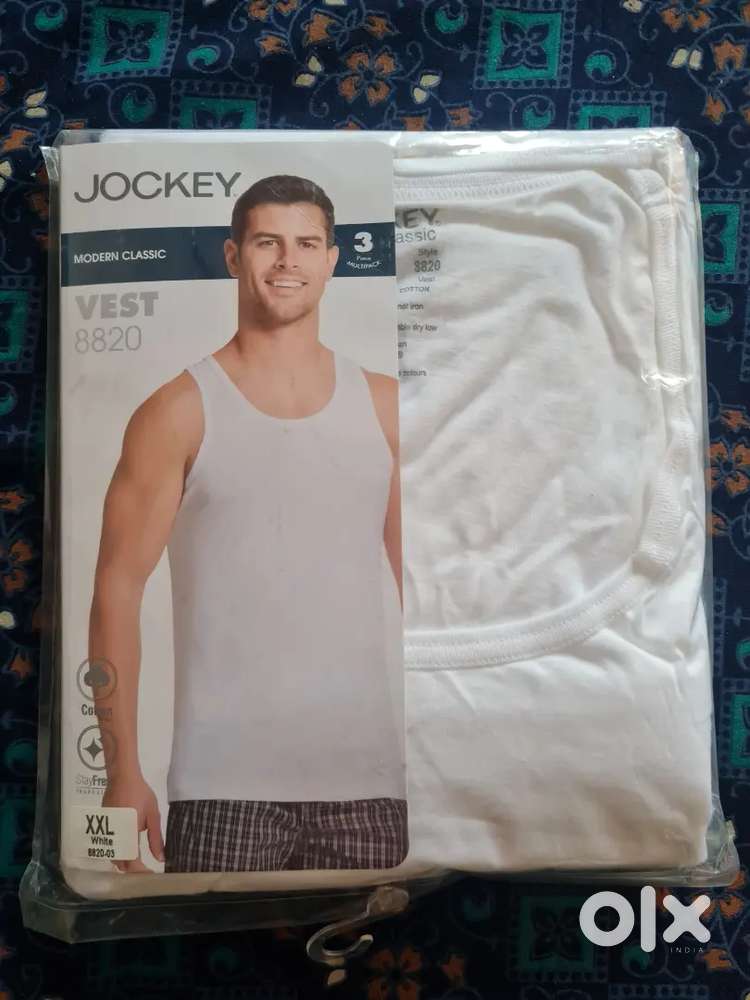 JOCKEY MEN'S COTTON ROUND NECK SLEEVELESS VEST 2XL (3 PIECES)