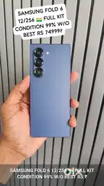 SAMSUNG FOLD 6 12/256 INDIAN BLUE WARNING OVER BEST R