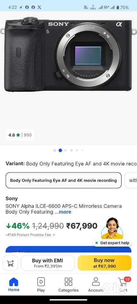 SONY ALPHA 6600 WITH 50MM 1.8 PRIME LENS