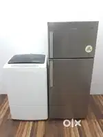 Electrolux double door refrigerator with mitashi top load machine