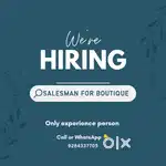 Salesman for boutique men's wear