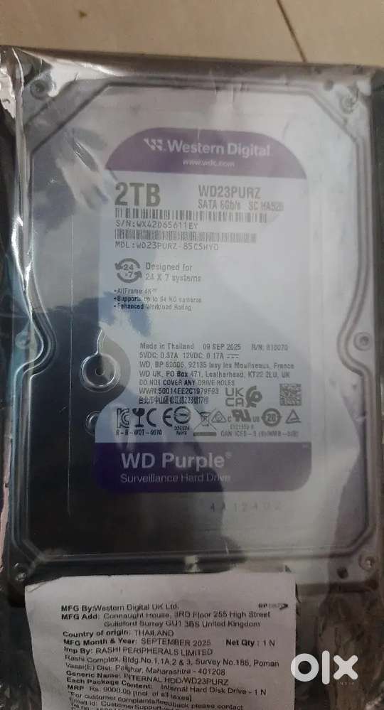 WD 2TB Hard Disk SATA 6Gb/s Unused