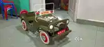 Rare Vintage Military Jeep Ride-On – Metal Collectible Toy Car