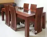 Brand new teak wood 4 seater dining table with chairs