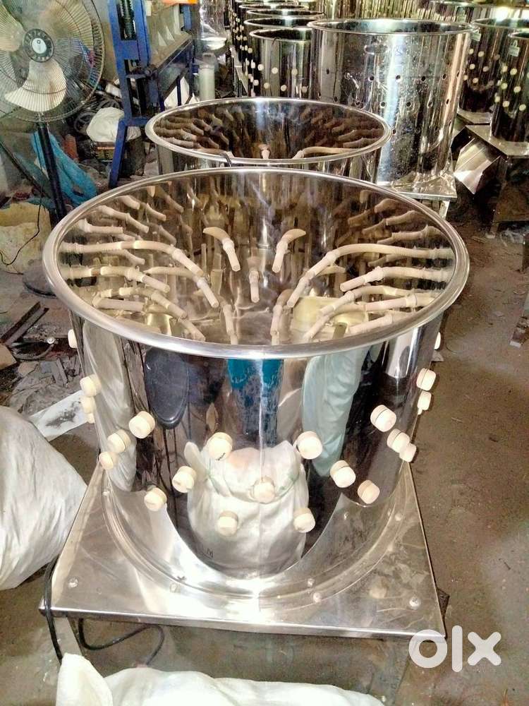 Stainless Steel Chicken Feather Cleaning Machine, 3 Birds