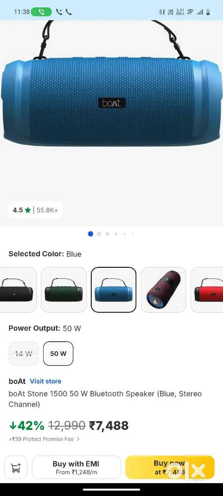 10 days old Boat 1500 bluetooth speaker new hai