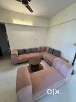 9 seater L shape sofa amd sheesham dining table